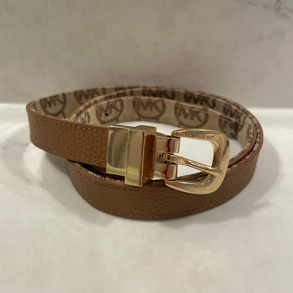Michael Kors Elegant Gold and Brown Women's Belt